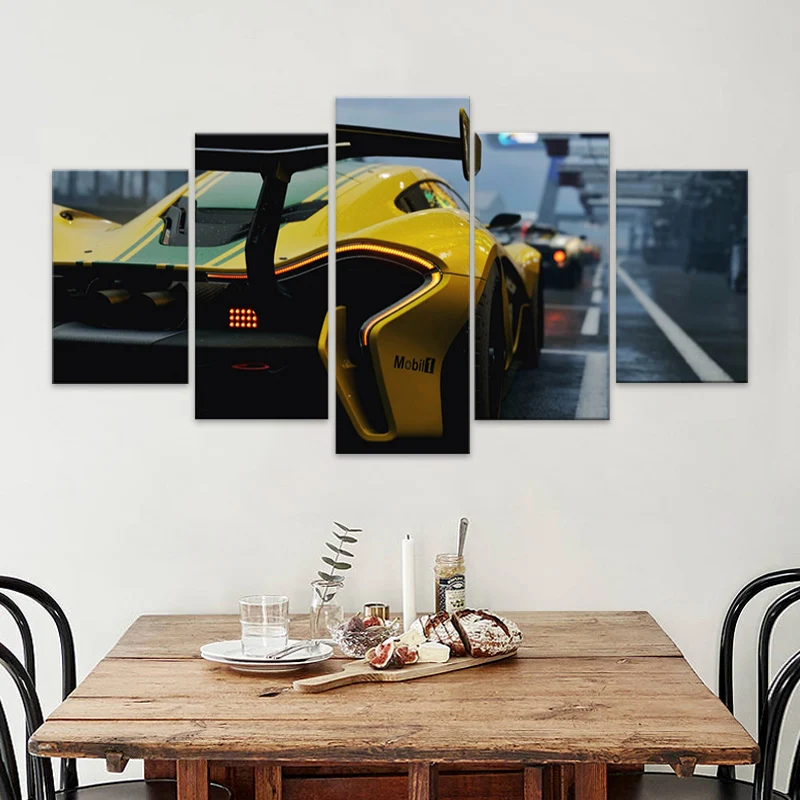 

McLaren P1 GTR Supercar Canvas 5 Pcs HD Print Picture Wall Art Work Painting Home Decor Modular Poster Living Room