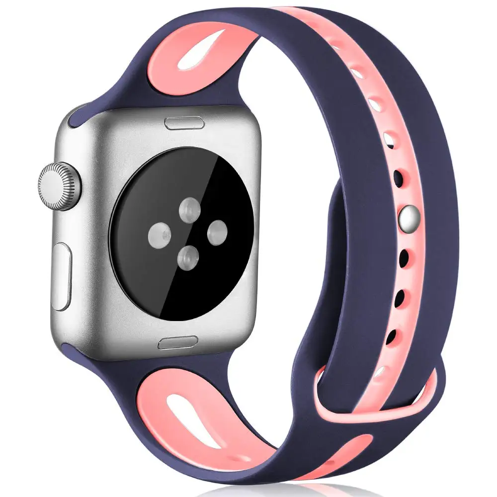 Silicone Strap For Apple Watch Band 44 Mm 40mm IWatch 38mm 42mm Breathable Sport Watchband Bracelet 5 4 3 2 1 | Наручные часы