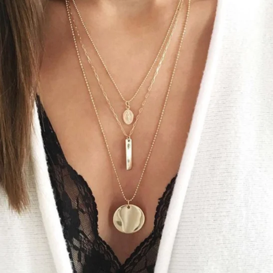 Новый многослойный кулон с кулоном Девы Марии для женщин Очаровательная Длинная