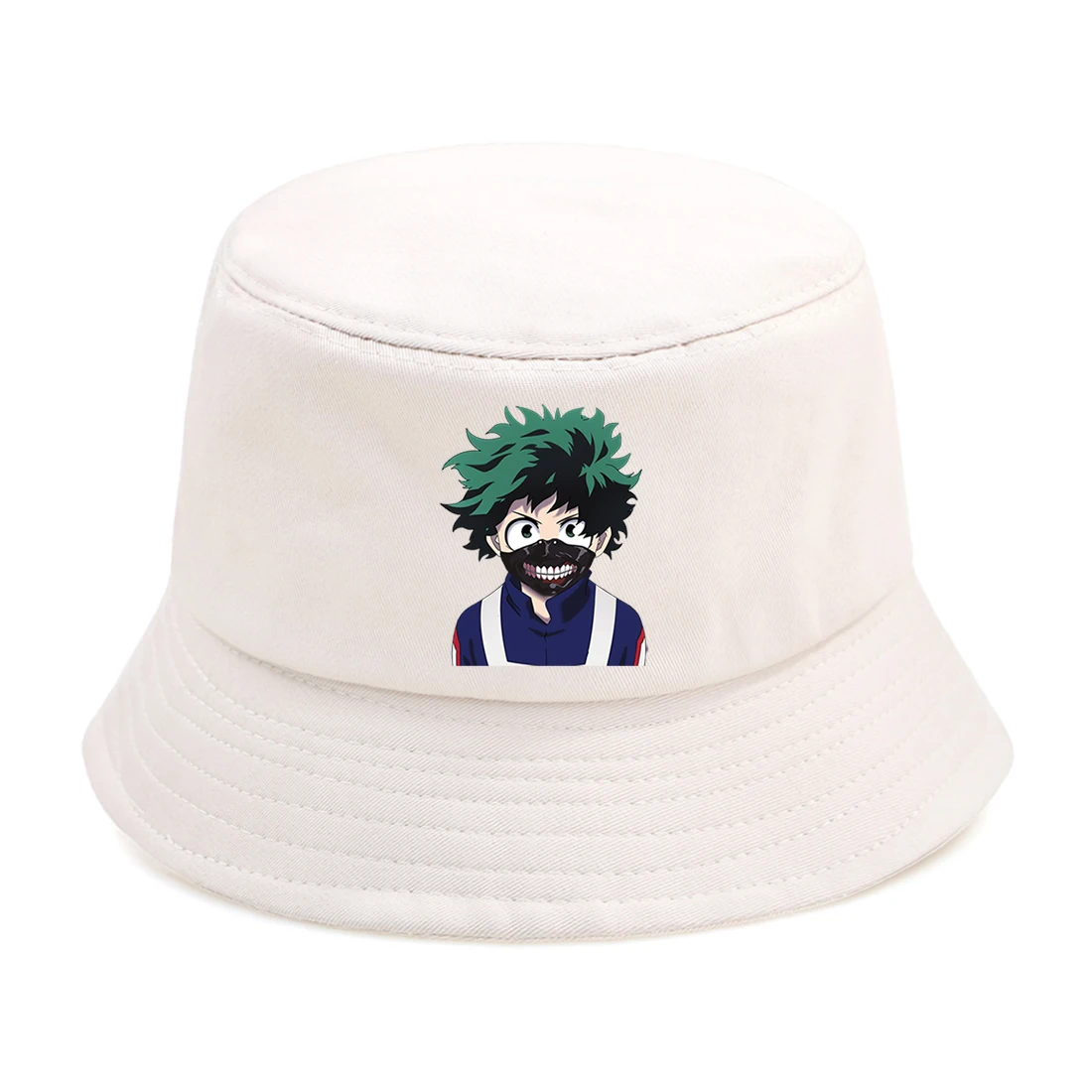 

My Hero Academ Print Panama Bucket Hats Fashion Summer Woman Fisherman Caps Mens Casual Outdoor Sunscreen Foldable Bucket Hats
