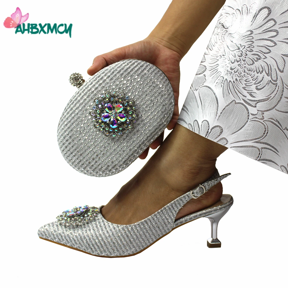 

Новые поступления 2022, Итальянские женские дневные Серебристые высококачественные специальные удобные туфли-лодочки для свадебной вечеринки