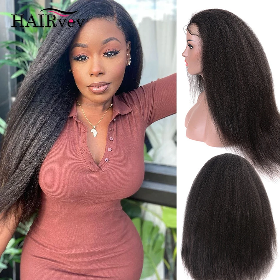 

30 Inch Malaysia Human Hair Wigs Glueless 180% Density 4x4 Lace Closure Wig Natural Kinky Straight Remy Hair HD Lace Closure Wig