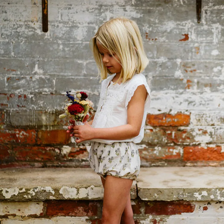 Шорты LCC для маленьких девочек брендовые шаровары из хлопка и льна с оборками