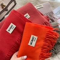 winter new 31 color scarf solid thick women cashmere scarves neck head warm hijabs pashmina lady shawls wraps bandana tassel