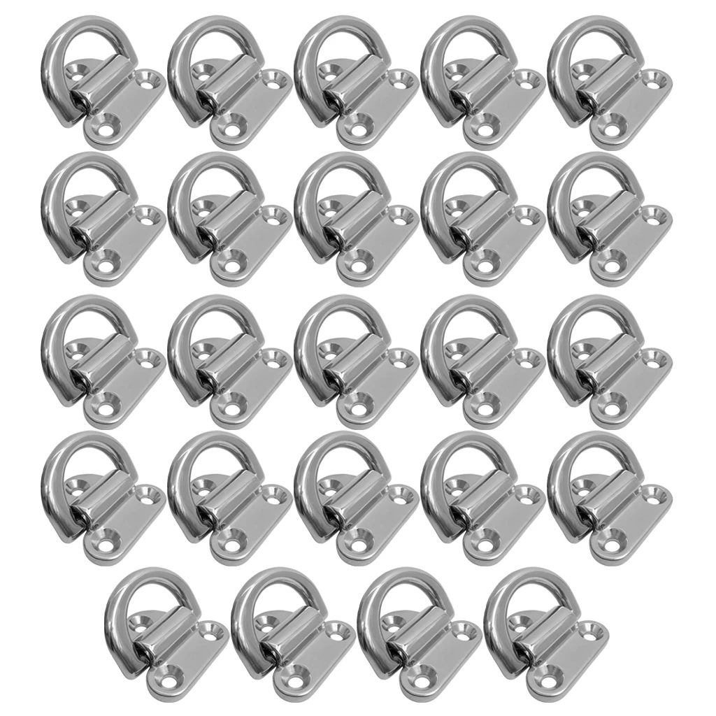 

24pcs Folding Pad Eye Deck Lashing Ring Staple Cleat For Trailer