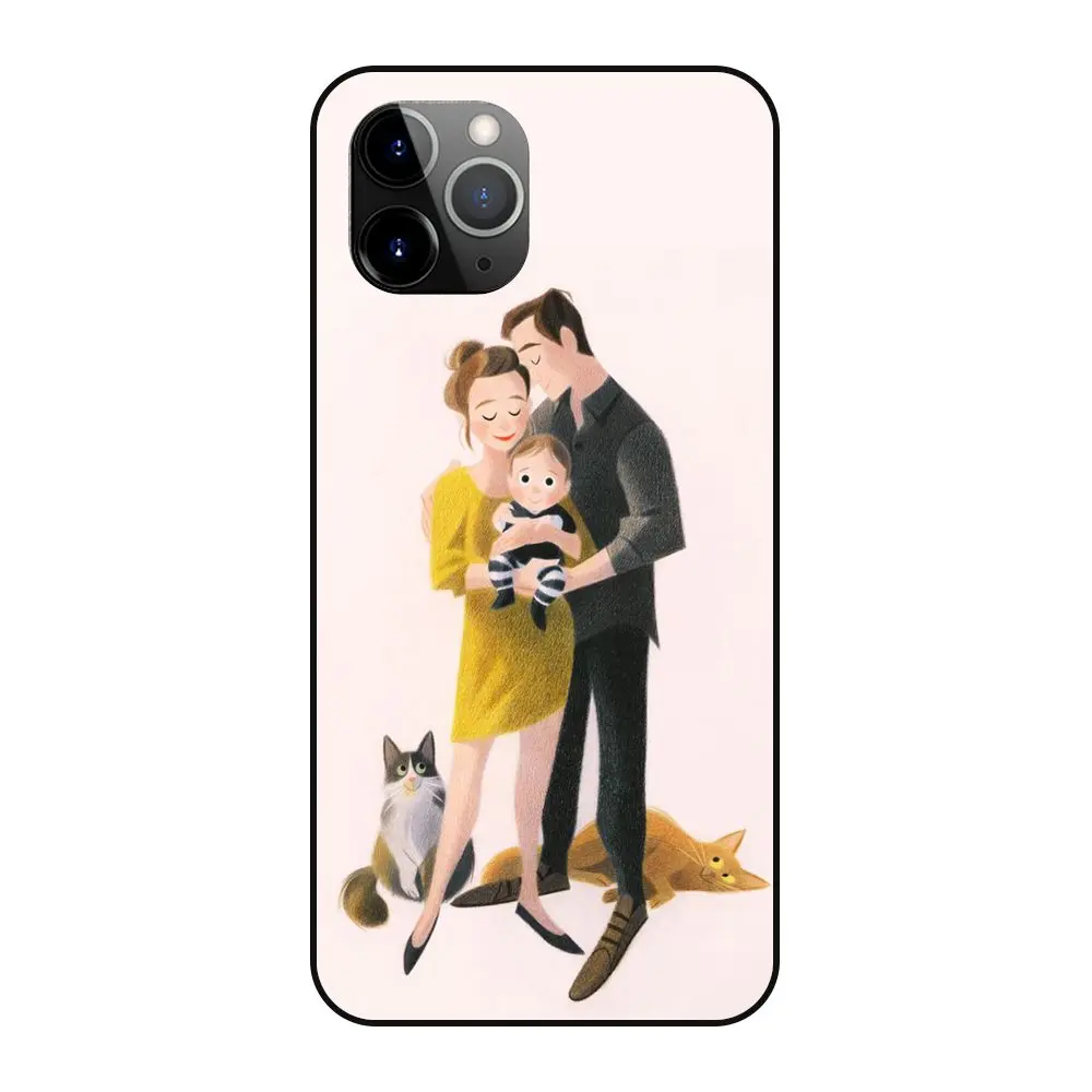 Супердешевый семейный чехол для iPhone 12 13 Pro Mini Max сумки сотового телефона мягкие -