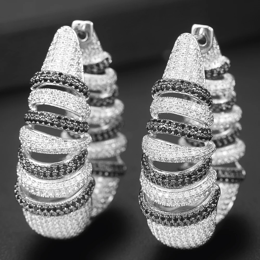 Godki роскошный спиральный провод массивные большие серьги кольца для женщин