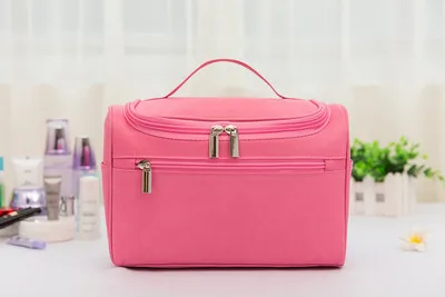 Pink Сумка для Макияжа Дешевые женские сумки мужские большие водонепроницаемые нейлоновые дорожные косметички Органайзер чехол несессер косметичка для макияжа - Цвет: Pink
