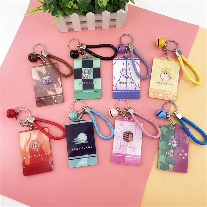 

Japan Hot Anime Demon Slayer Bus Card Set Cortical Keychains Brinco Blade Of Ghost KeyChain Kamado Nezuko Kamadotanjirou Keyring