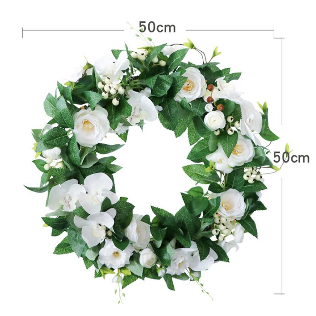 Венок орхидеи 20 дюймов венок из искусственного флоуса цветочный настенное