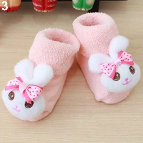 Zapatos antideslizantes para beb&eacute; reci&eacute;n nacido, zapatillas de dibujos animados suaves de animales, botas, calcetines-2