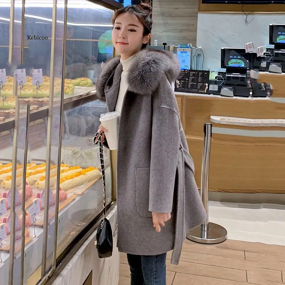 Пальто из искусственного меха зимняя куртка Женская Толстая пушистая