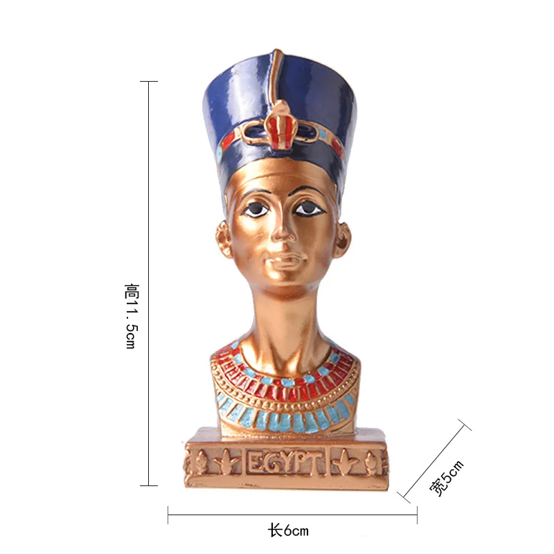 

Retro Souvenir Ornaments Creative High Quality Egyptian Queen Head Resin Craft Queen Sculpture For Living Room Home Decor
