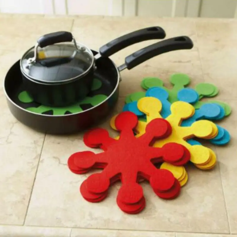 YD-4Pcs Easter Flower-Shaped Pot Pan Dish Pads Anti-Scratch Cup Mats Drinking Dining Table Decorations | Дом и сад