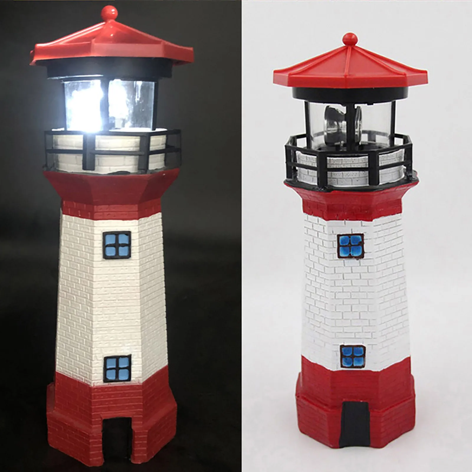 

Lighthouse Shape Solar Led Light Garden Fence Yard Outdoor Decoration Smart Sensor Beacon Rotating Lamp For Courtyard Decoration