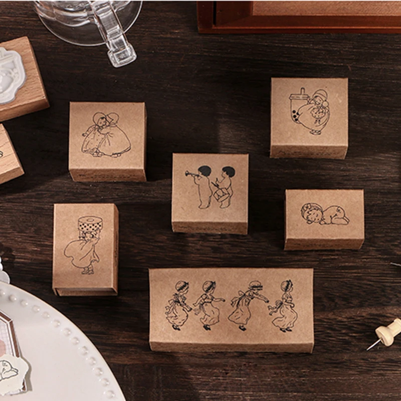 Декоративный штамп для скрапбукинга девочек детей деревянные и резиновые штампы
