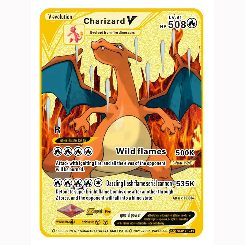 Карты Pokemon VMAX 11 видов Charizard Max на заказ металлические карты V Vmax коллекционная