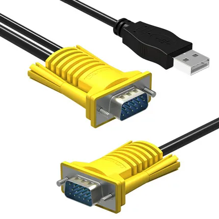 KVM КАБЕЛЬ VGA 15-контактный USB2.0 штекер-штекер для монитора компьютера ТВ-кабели адаптер удлинитель медный сердечник 1,5 м 1,8 м 3 м 5 м