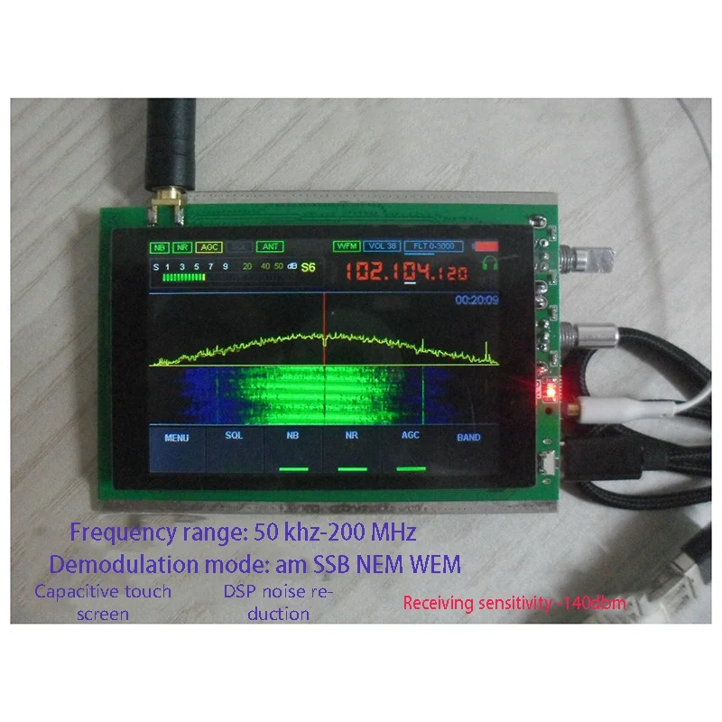 50 кГц-200 МГц Malachite SDR радио Malahit DSP 3 5 дюйма прикосновение Sn HAM приемопередатчик