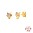 Женские серьги-гвоздики из серебра 925 пробы в виде дерева жизни