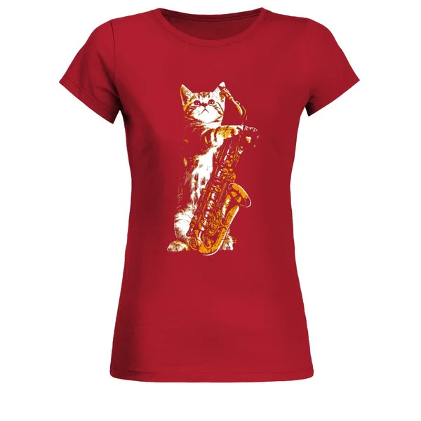 

Cat with saxophone Women's T-Shirt