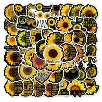 50pcs you are my sunshine sun flower stickers for stationery laptop decal skateboard ps4 guitar helmet plant sunflower sticker