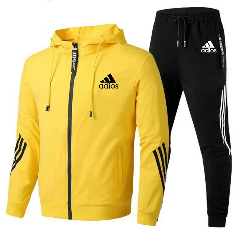

Men Casual Sets 2021 Autumn and Winter New Jogger Tracksuit Zipper Hoodies+Pants 2PC Sets Men's Sportswear Sport Suit