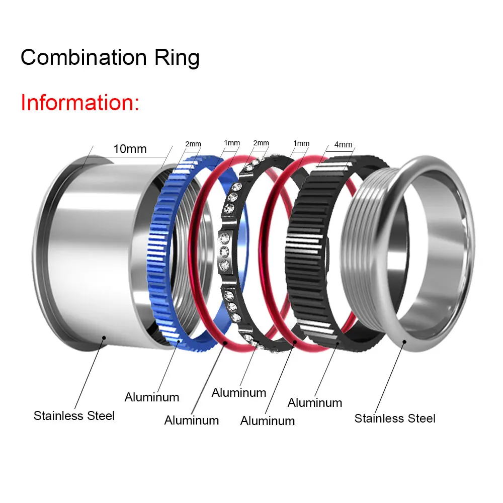 Floya Boho кольца красные черные слои нержавеющая сталь обручальное кольцо Femme