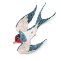 1 pieces of embroidered swallows flower animal patches iron on patch accessories for coat jeans dress cute flying birds patches
