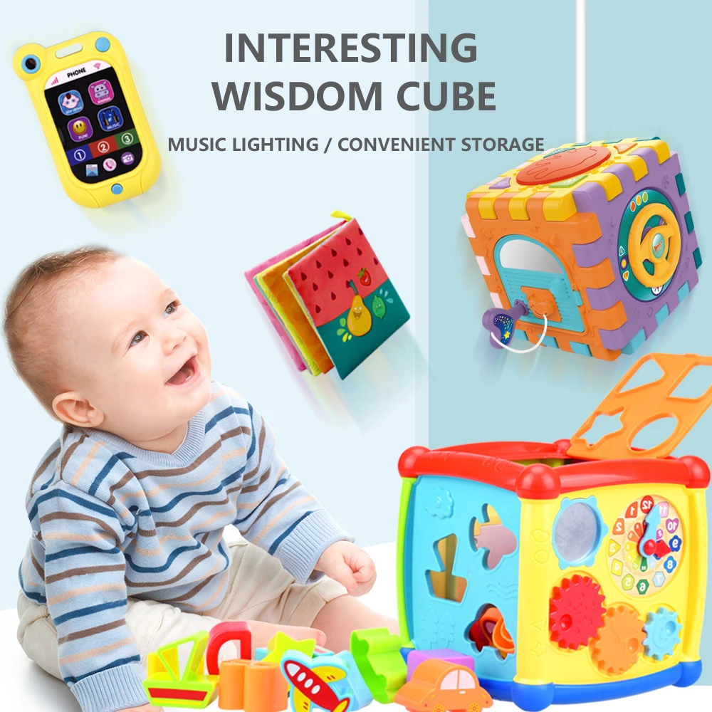 3wbox детские игрушки многофункциональный обучающий куб с часами геометрические