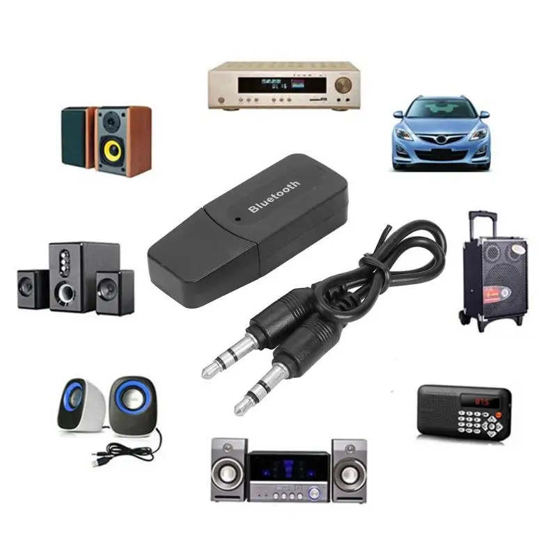 3,5 мм AUX USB беспроводной стерео аудио приемник автомобильный A2DP Bluetooth Ключ адаптер схема обновления для воспроизведения без потерь