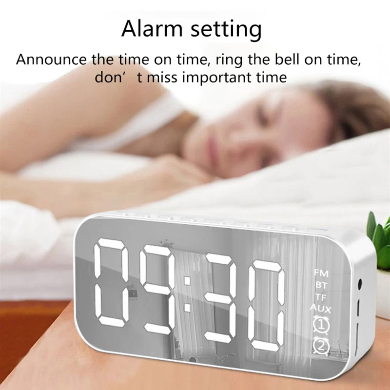 Bluetooth Speaker LED Mirror Screen Alarm Clocks Mobile Phone Subwoofer Watch Table Digital Clock Despertador MP3 TF FM AUX | Дом и сад