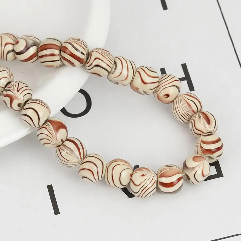 Doreen Box Wood Spacer Beads Круглые коричневые в полоску диаметр 11 мм (3/8 дюйма). -Диаметр 10