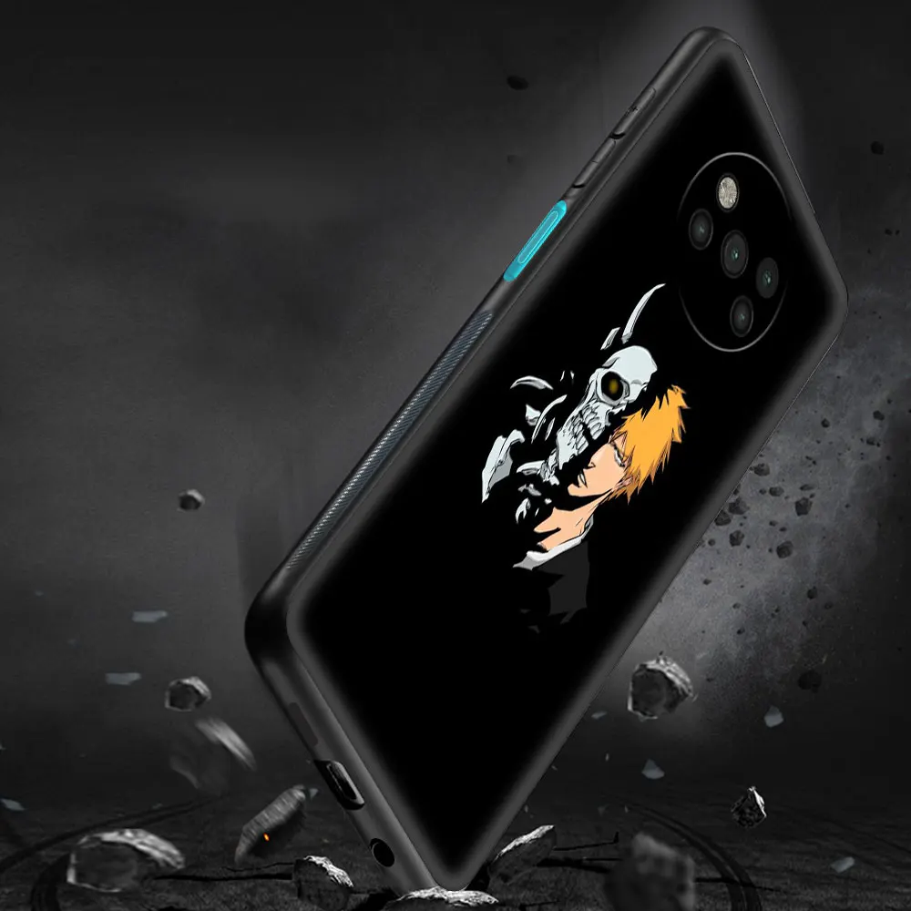 anime kurosaki ichigo bleach phone case for xiaomi poco x3 nfc m3 pro 5g f3 gt mi 11 lite 10t 9t a2 cc9 cover black soft coque free global shipping