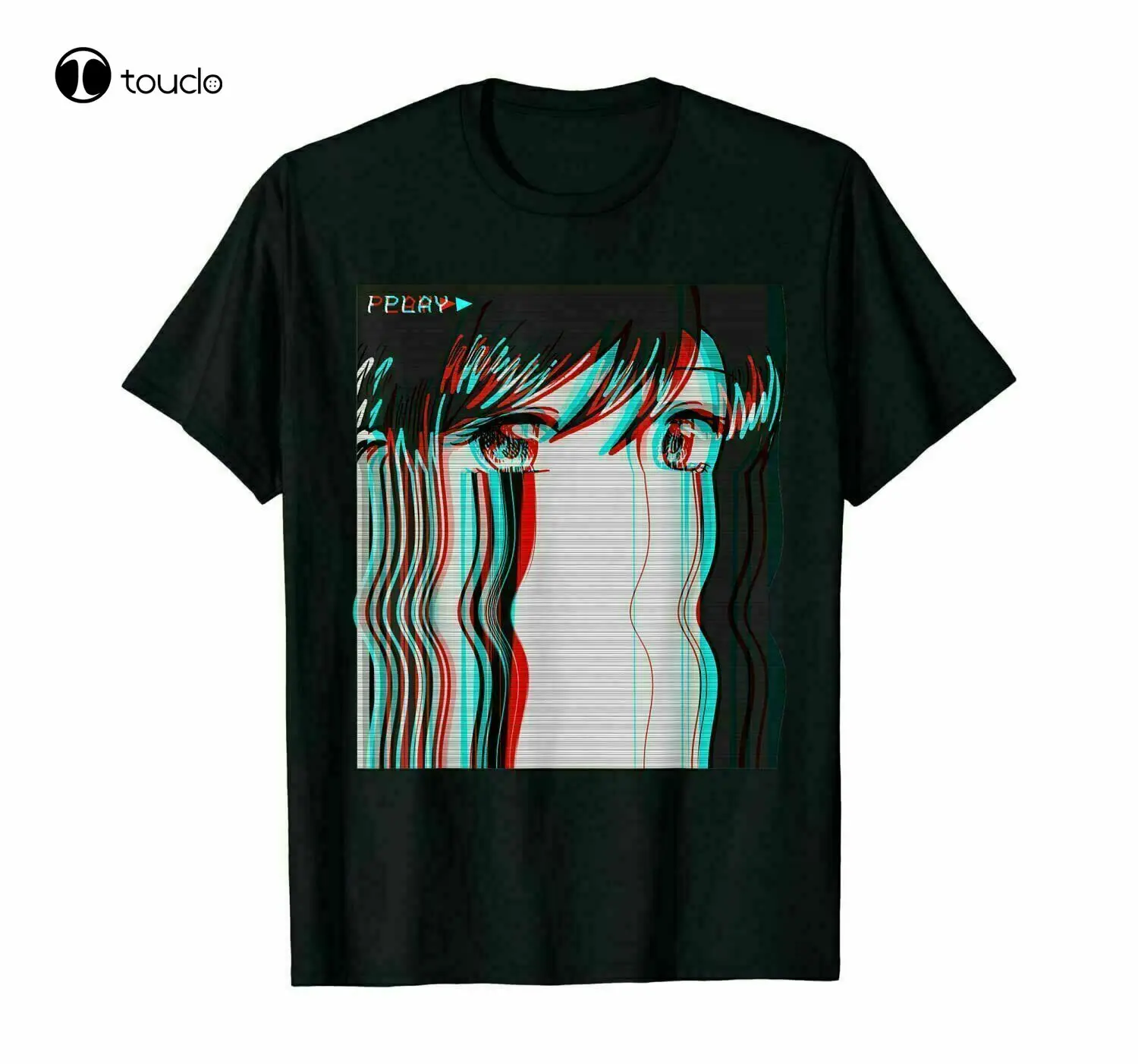 Vaporwave Aesthetic Sad Anime Girl Retro Eboy T-Shirt Tee Cotton Trend 2021