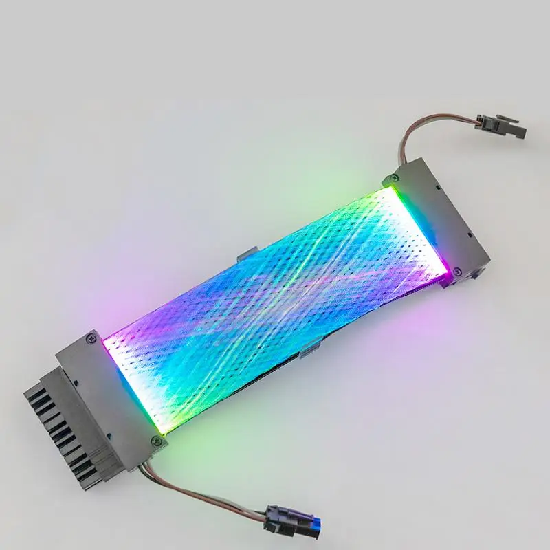 

24PIN Male to Female Computer Case Power Adapter Extension Cable Double Head Lamp Voice-Activated Synchronous Light-Emitting