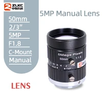 c mount lens 50mm low distortion cctv lens 5mp hd lens f1 8 5megapixel machine vision manual iris fa lens for industrial camera