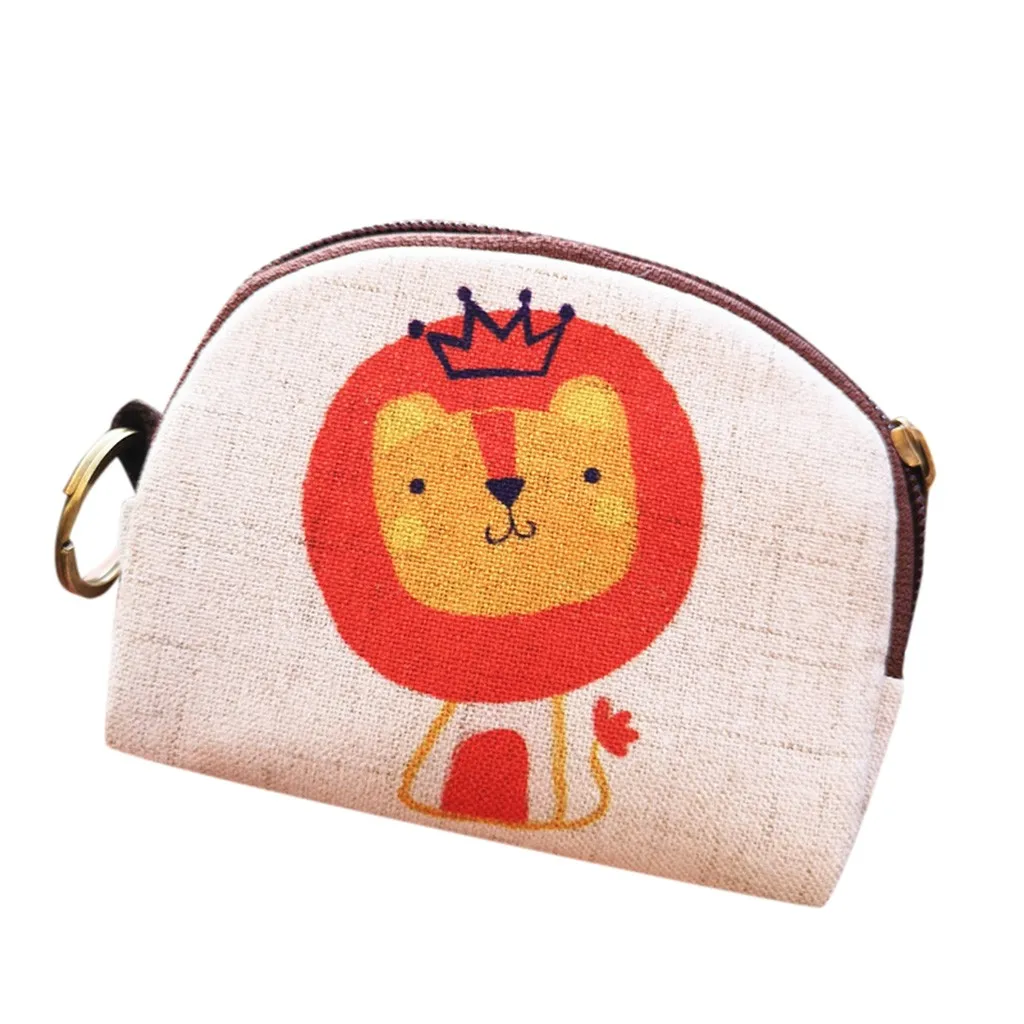 Aelicy/милый короткий кошелек для женщин, винтажный холщовый Кошелек для монет, держатель для карт, клатч для девочек, детские кошельки с рисунком кота/лисы/совы - Цвет: K