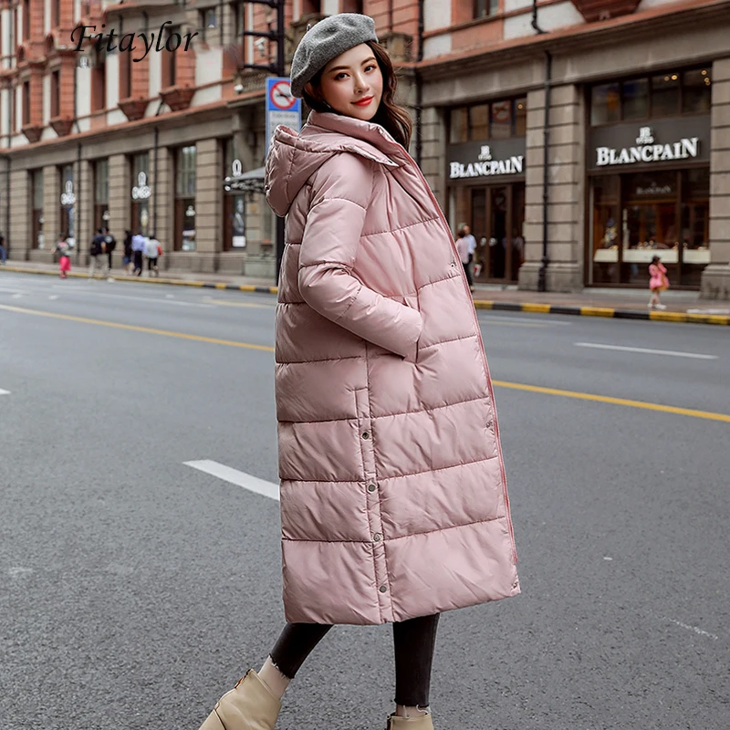 Fitaylor зимнее пальто с хлопковой подбивкой парка длинным капюшоном женские теплые