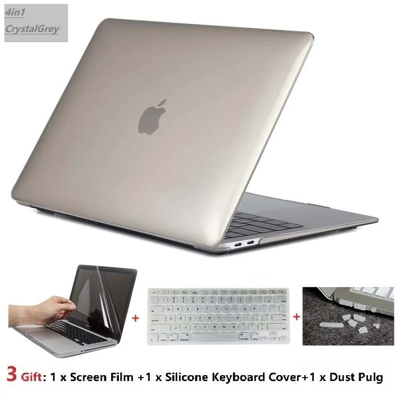 Новый прозрачный чехол для ноутбука + клавиатуры пленка экрана пылезащитный Apple