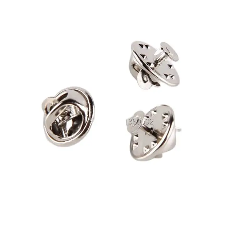 100 пар/лот 11 мм Серебряная бабочка клатчи булавки на спине броши фурнитура для