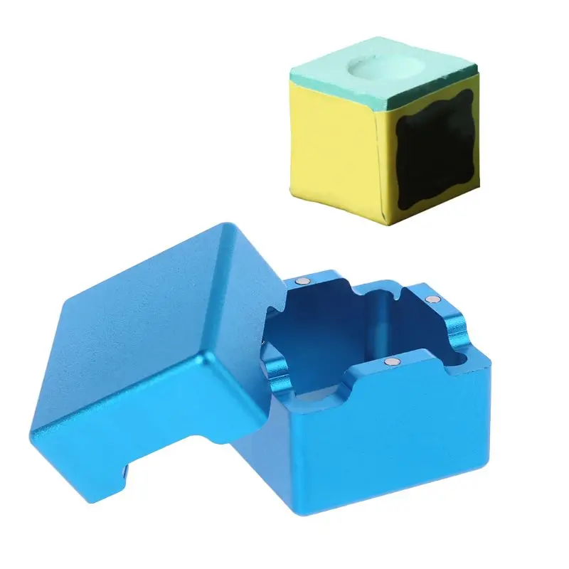 

Pocket Billiard Cue Chalk Holder Aluminum Portable Mini Cue Tips Chalk Pool Chalks Carrier Case Box Y51D
