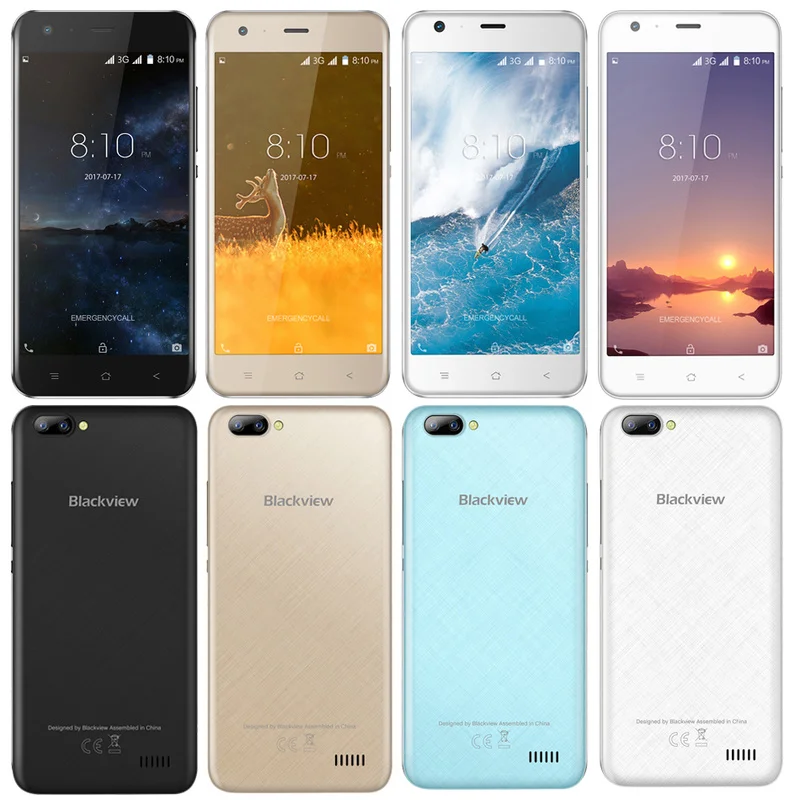 Blackview A7 смартфон с четырёхъядерным процессором MT6580 ОЗУ 1 ГБ ПЗУ 8 Android 7 0 3 камеры 3G