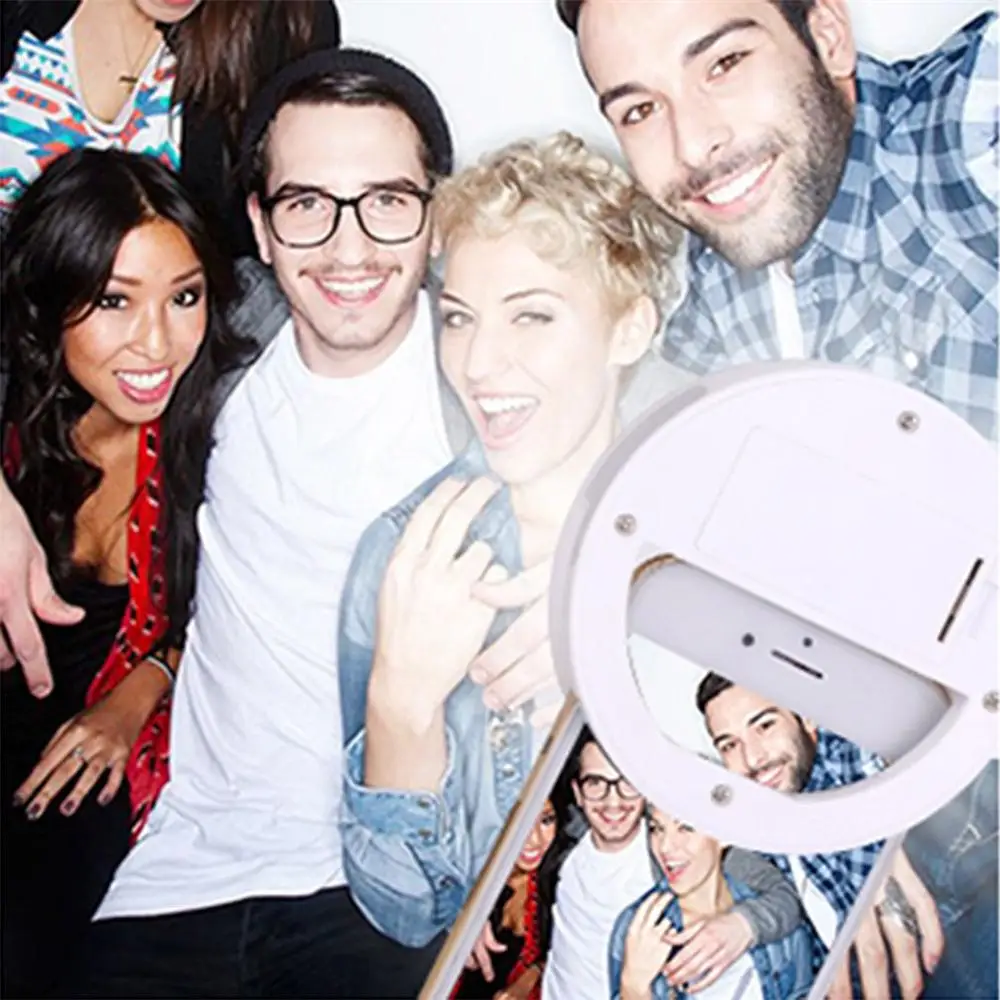 

Universal Selfie LED Ring Flash Light Portable Mobile Phone 36 LEDS Selfie Lamp Luminous Ring Clip For iPhone 8 7 6 Plus Samsung