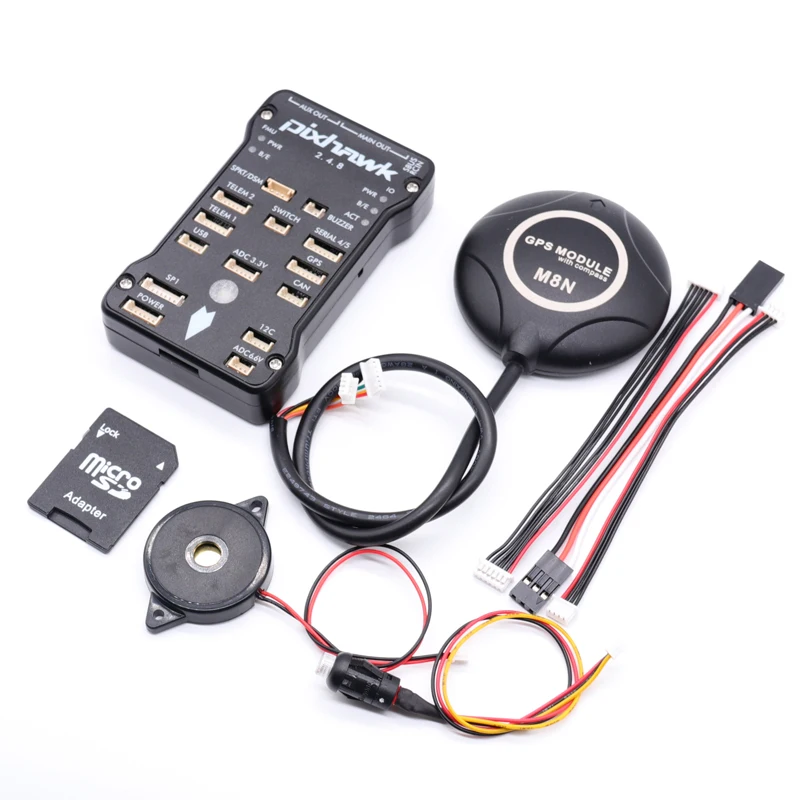 Контроллер полета Pixhawk PX4 PIX 2.4.8 32 бит 4G SD + M8N GPS кнопка безопасности зуммер - купить