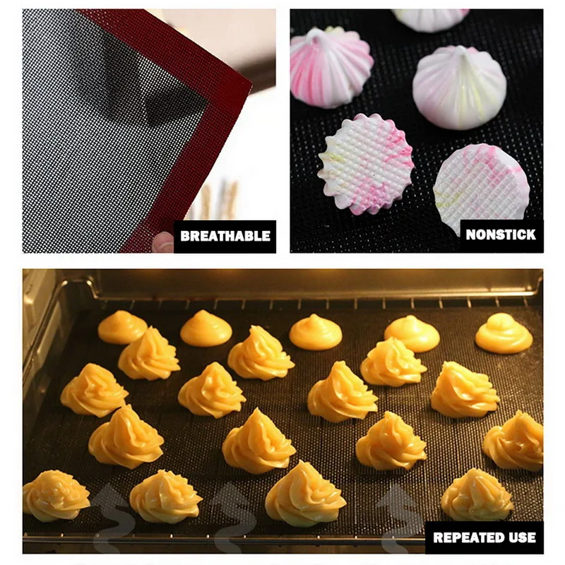 

New Non-Stick Silicone Baking Mats Cookie Pad Rolling Dough Mat High Temperature Resistant Glass Fiber Batters Flour Fondant Hot