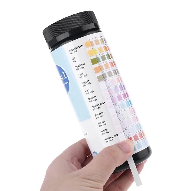 

50pcs 14in1 Pool Spa Reagent Strips for pH Chlorine Alkalinity Bromine Hardness