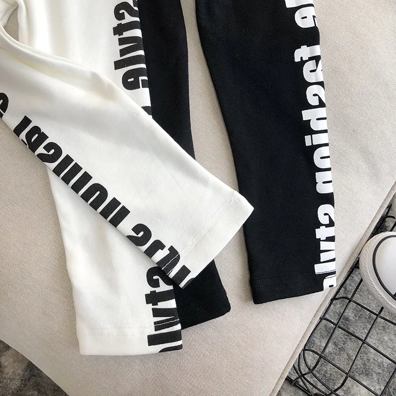 Детские штаны для девочек с надписью модные спортивные Леггинсы детские брюки