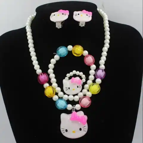 Ожерелье и браслеты принцессы с искусственным жемчугом, 1 комплект