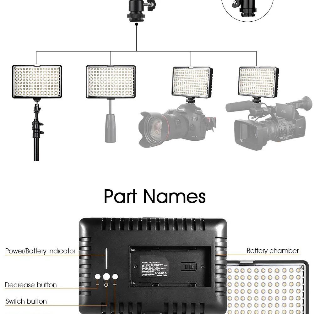 Travor TL-160 LED видео свет 5600K с регулируемой яркостью светильник для фотосъемки